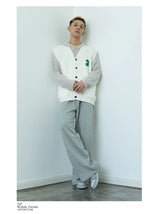 Men's Black-White Number Embroidered Knit Vest