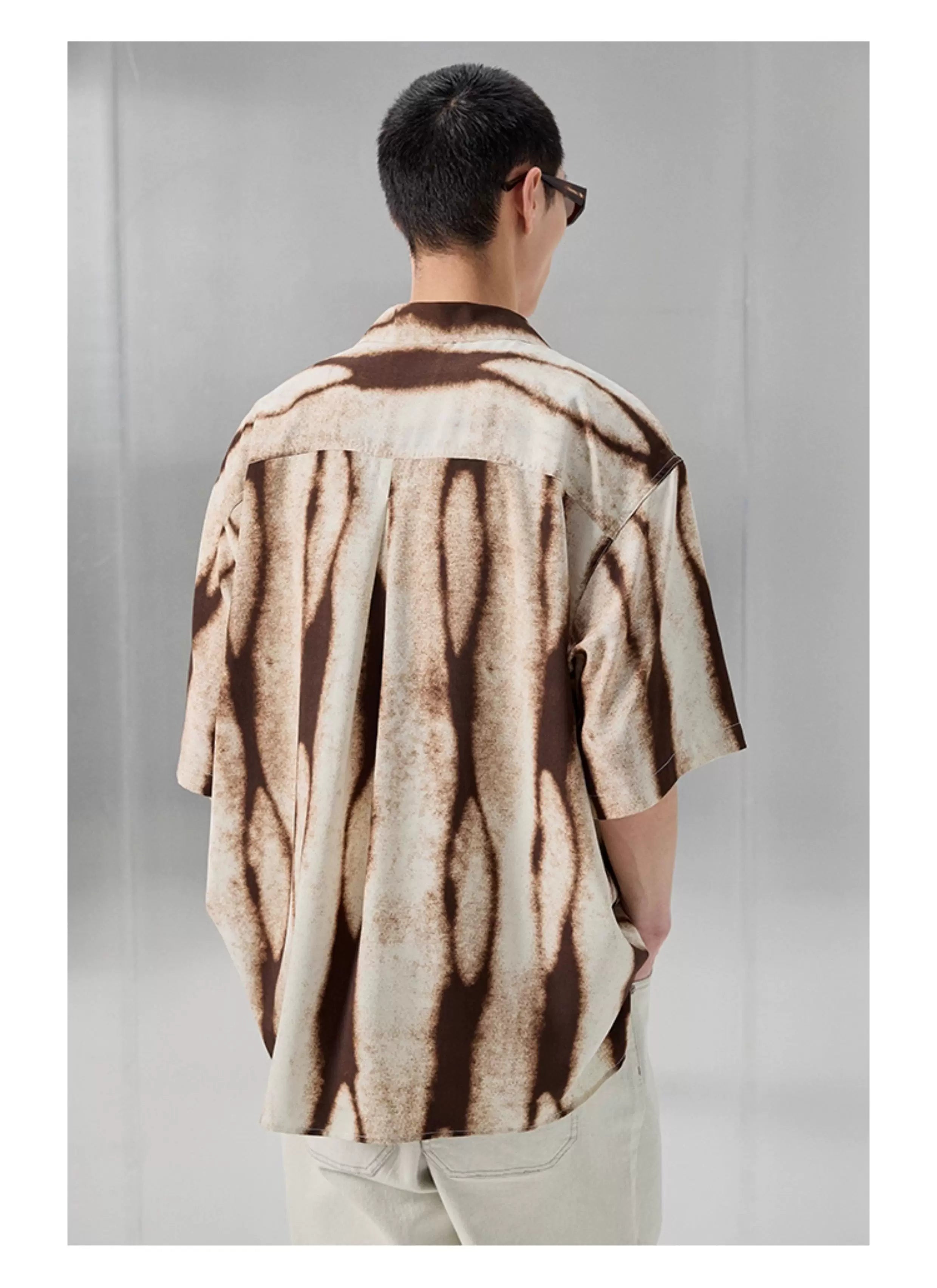Printed Short Sleeve Cuban Collar Shirt