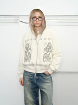 Fair Isle Print Zip Hoodie