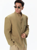 Hemp Stand-Collar Blazer