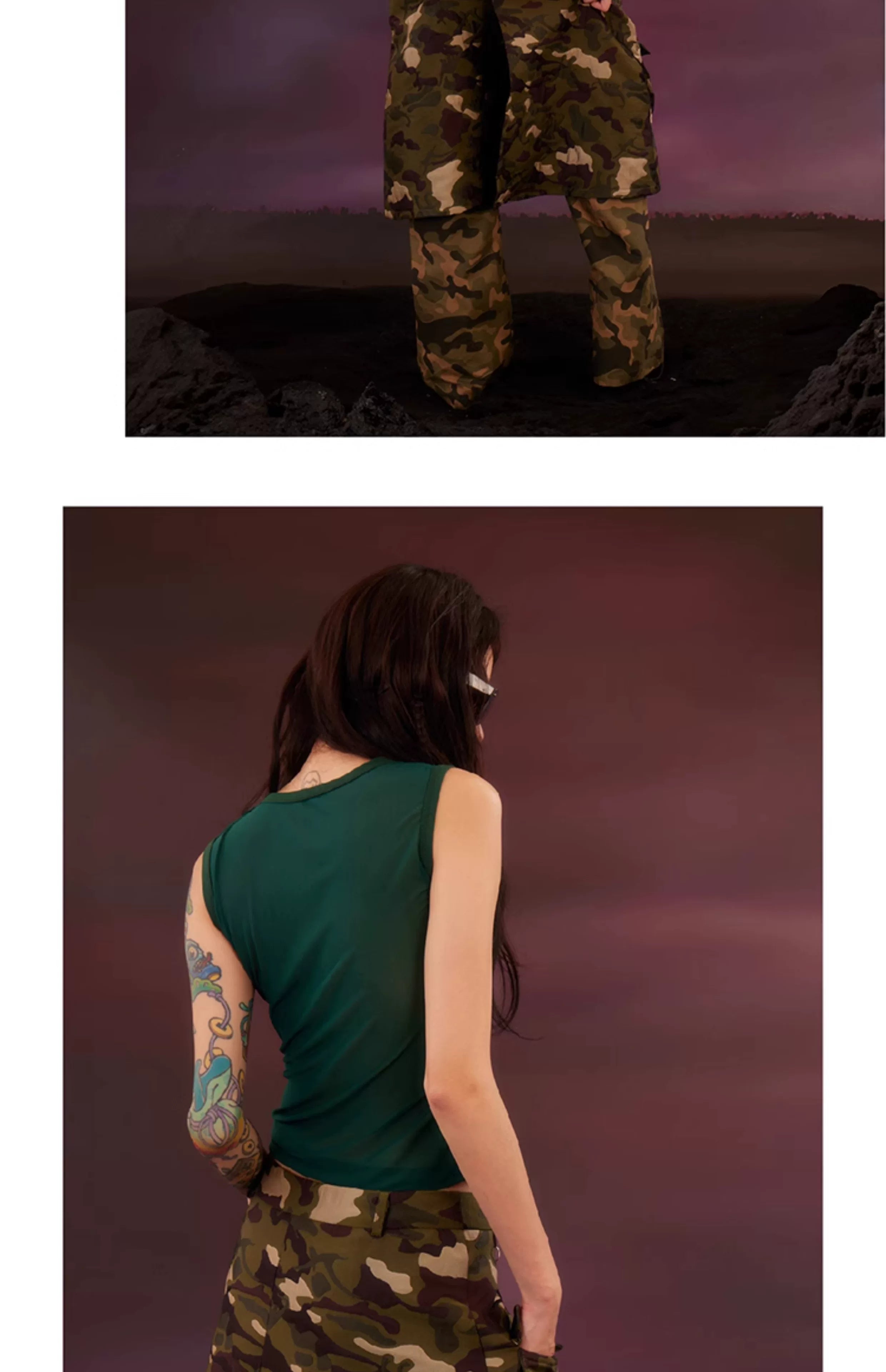 Cute Unisex Military Double-layer Dinosaur Skort