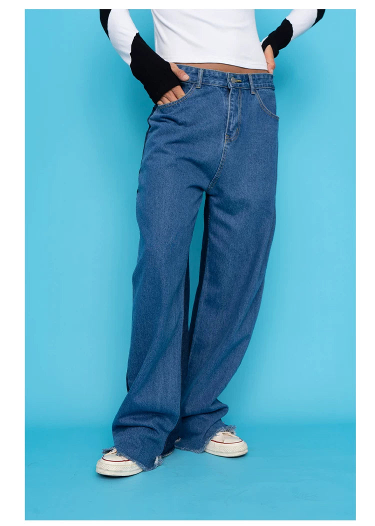 Men's Colorblock Wide Leg Jeans