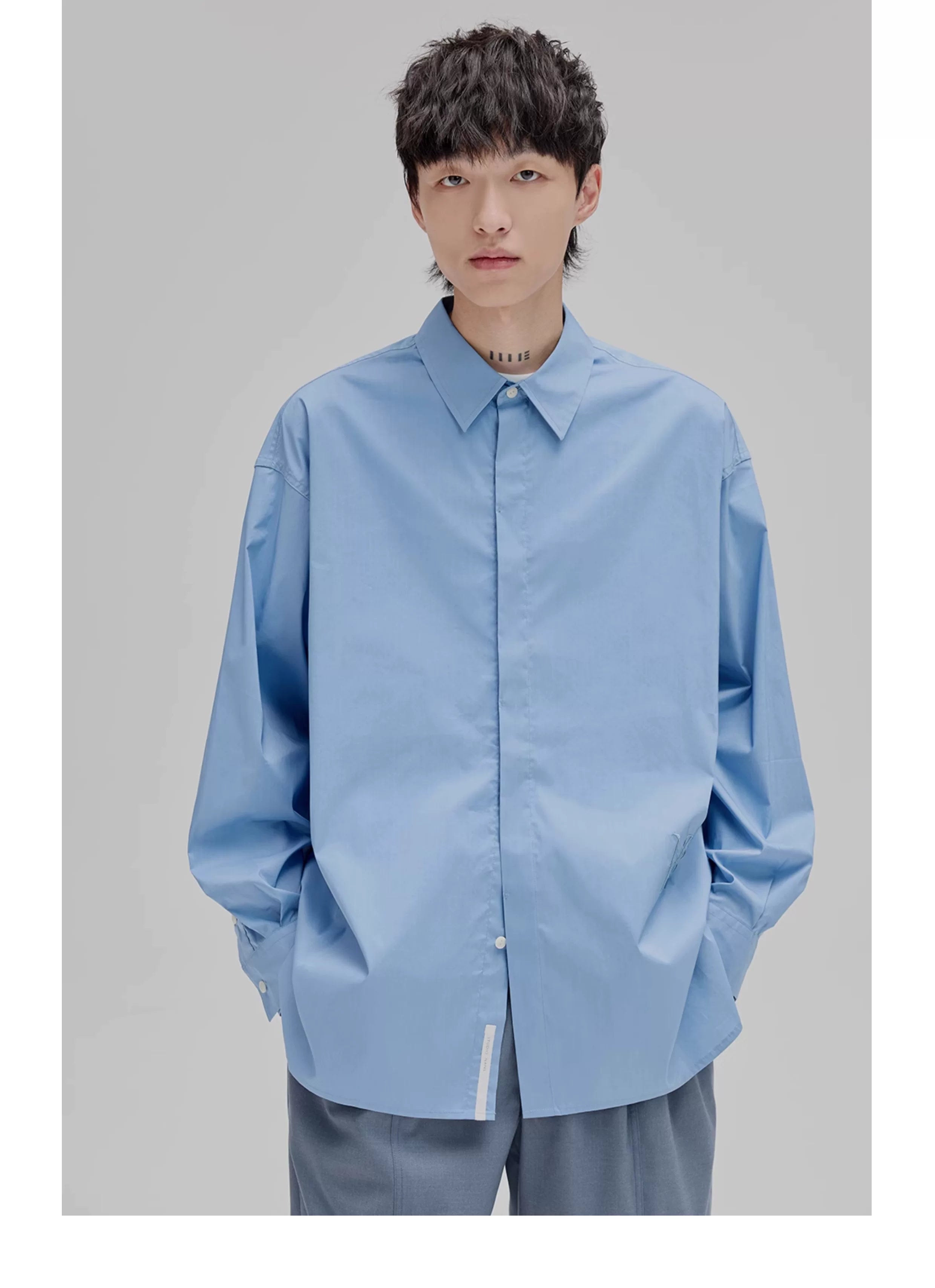 Basic Embroidered Pima Cotton Blend Shirt