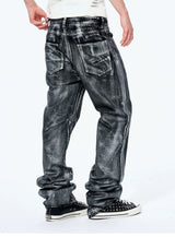 Men's Heavy Silver Straight Leg Jeans