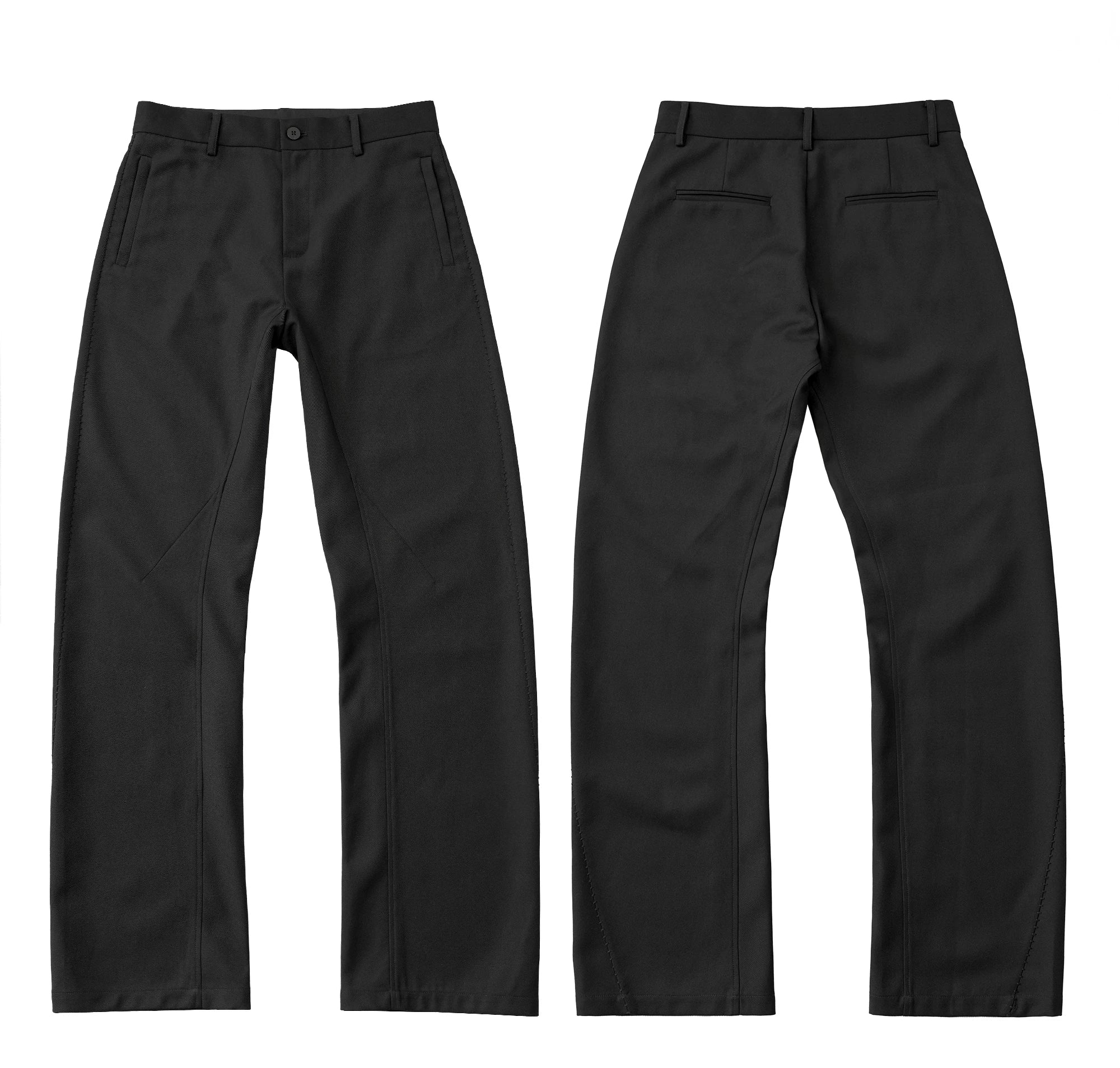 Matte Black Wrinkle-Resistant Dress Pants