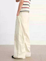 Cream Washed Straight Leg Jeans