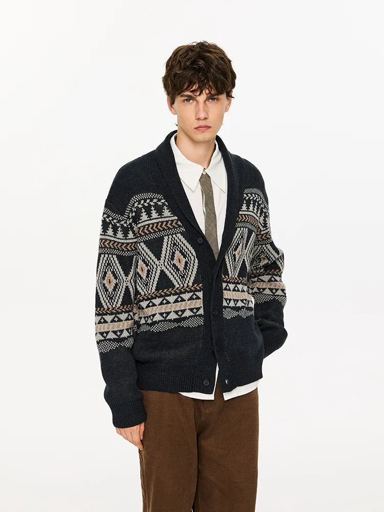 Autumn Fair Isle Shawl Collar Cardigan