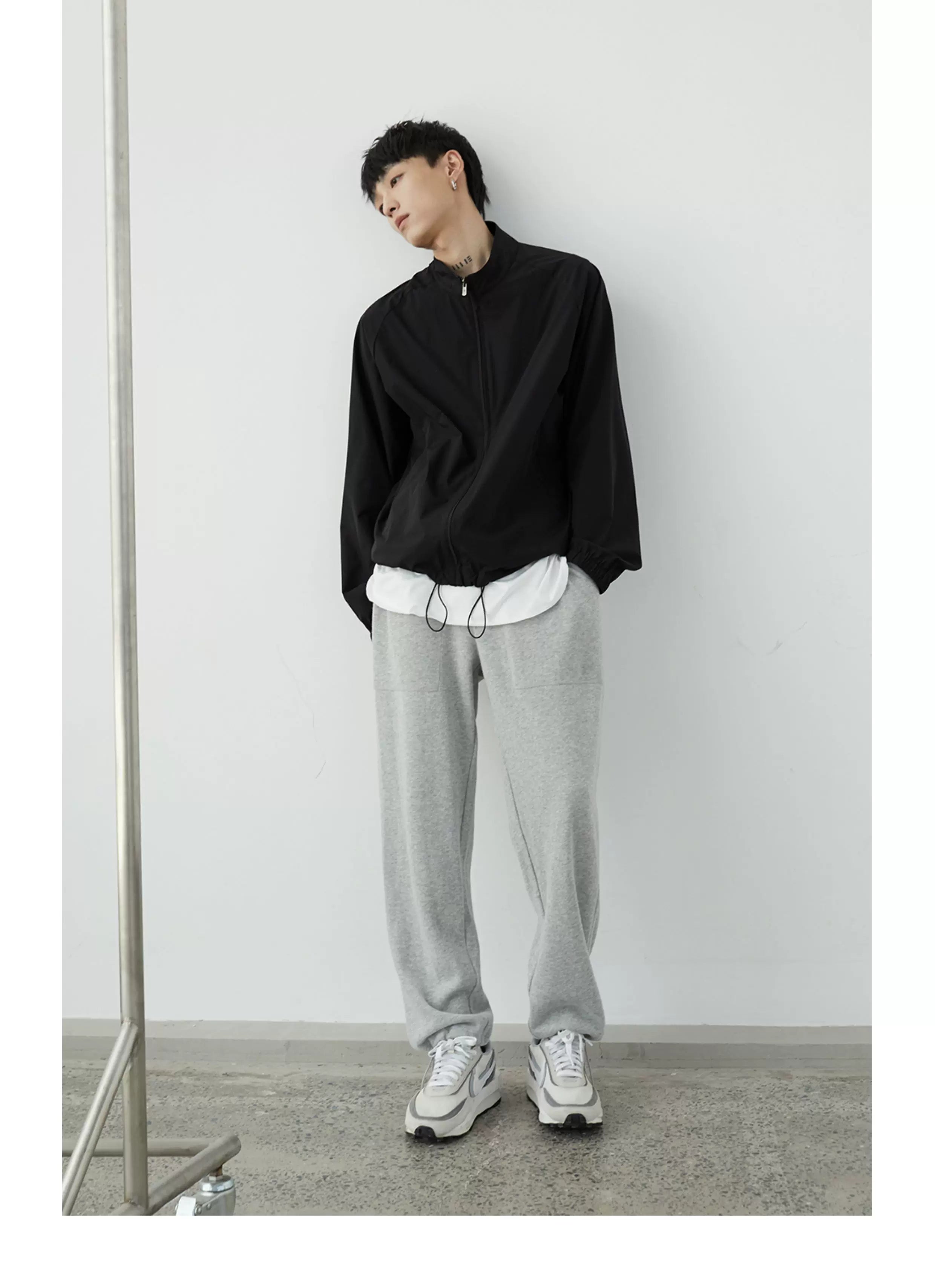 Stripe Plush Drawstring Track Pants