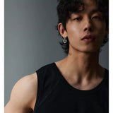 Black Double Layer Slim Tank Top