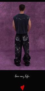 Men's Gray Rivet Print Tank Tops