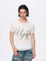 White Men's Twofer Letter Print Tee