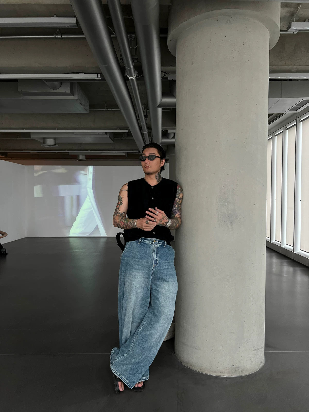 Black Sleeveless Knit Vest