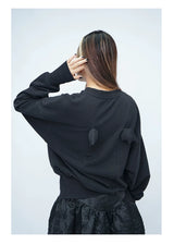Men's Black Rhinestone Devil Wing Sweatshirt