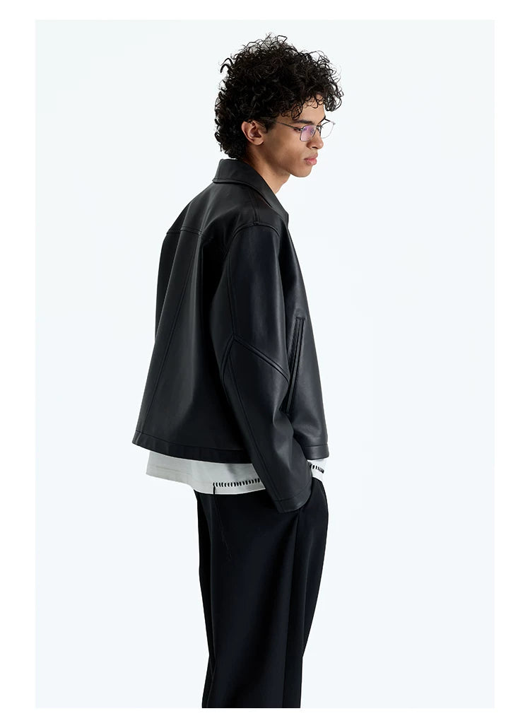 Short Zip Sheepskin Jacket