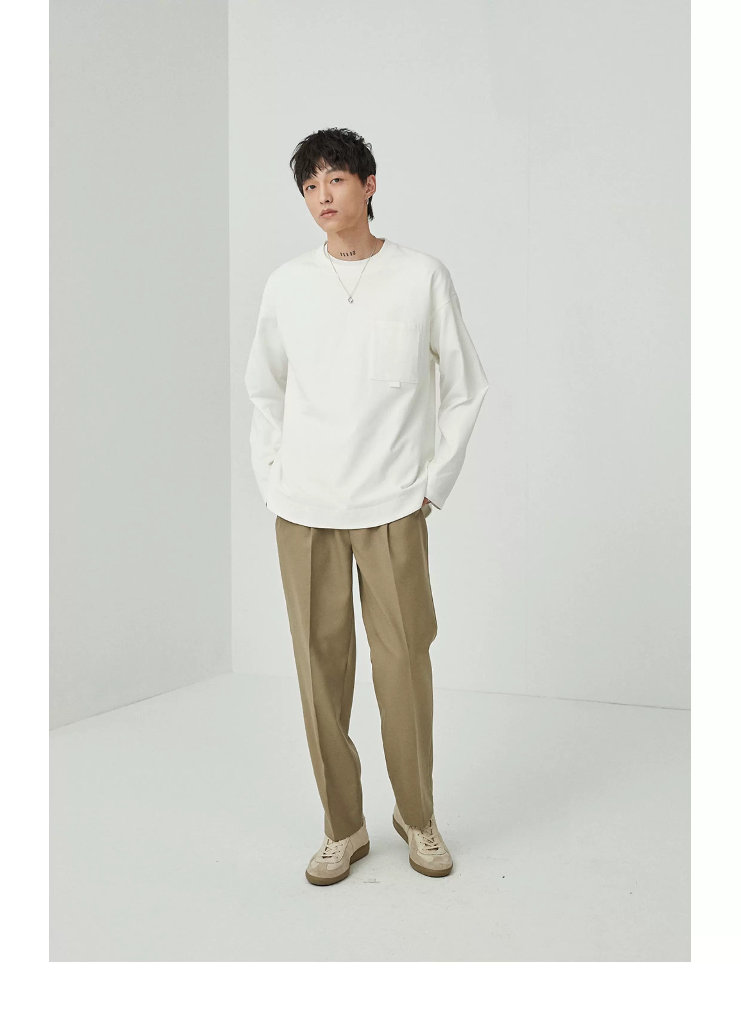 Ribbon Pocket Long Sleeve Tee