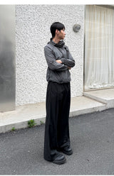 Men's Drawstring Waist Flared Suit Pants