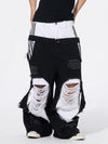 Men's Ripped Double Waist Jeans