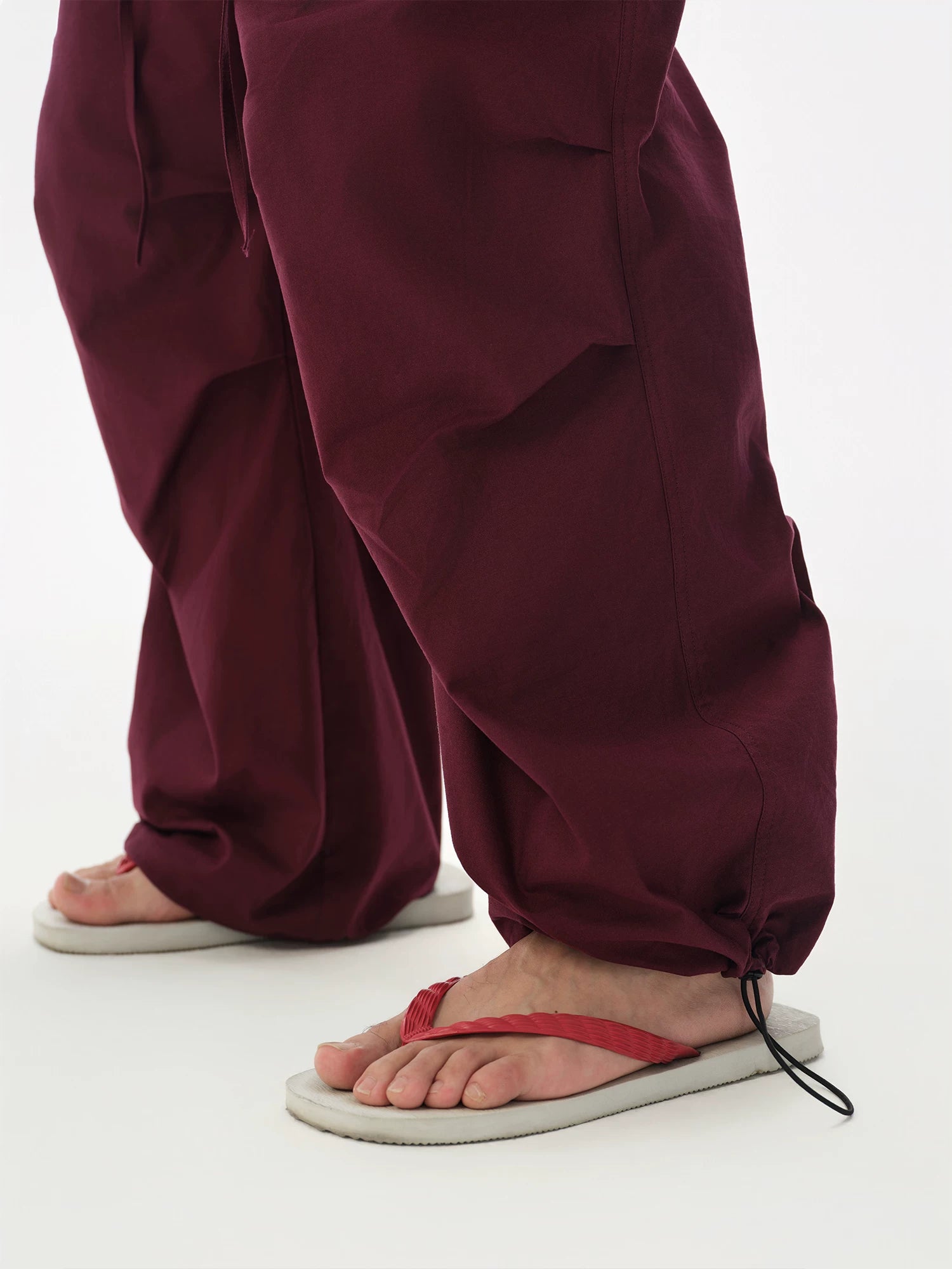 Cotton Low Waist Cargo Parachute Pants
