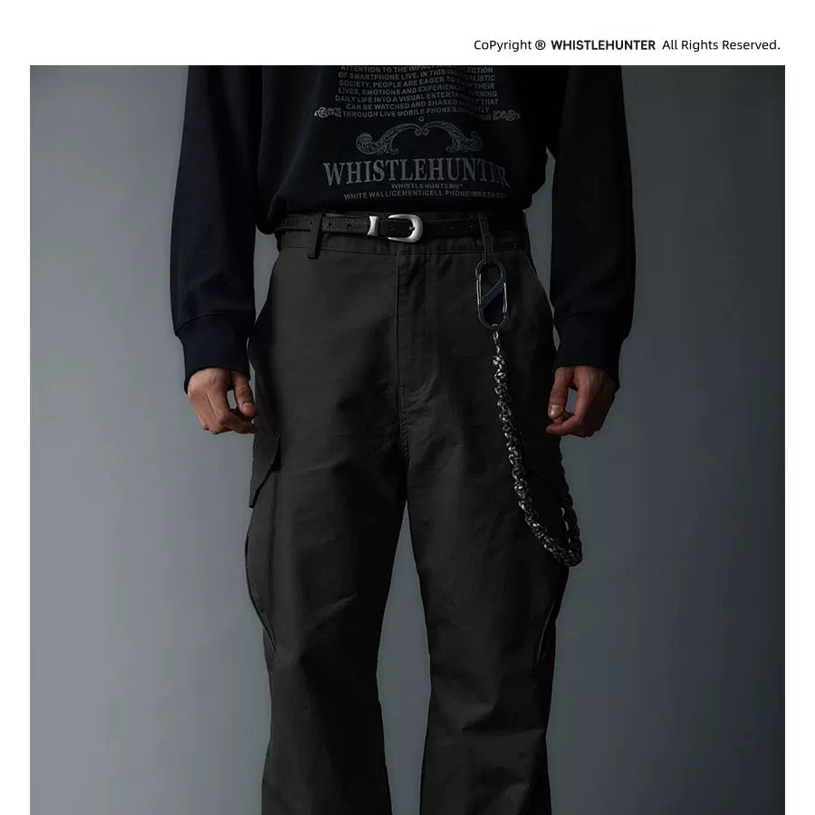 Adjustable Zipper Flared Baggy Cargo Pants