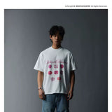 Vintage Loose White Pink Diamond Tee