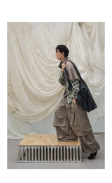 Pleated Draped Cropped Dress Pants