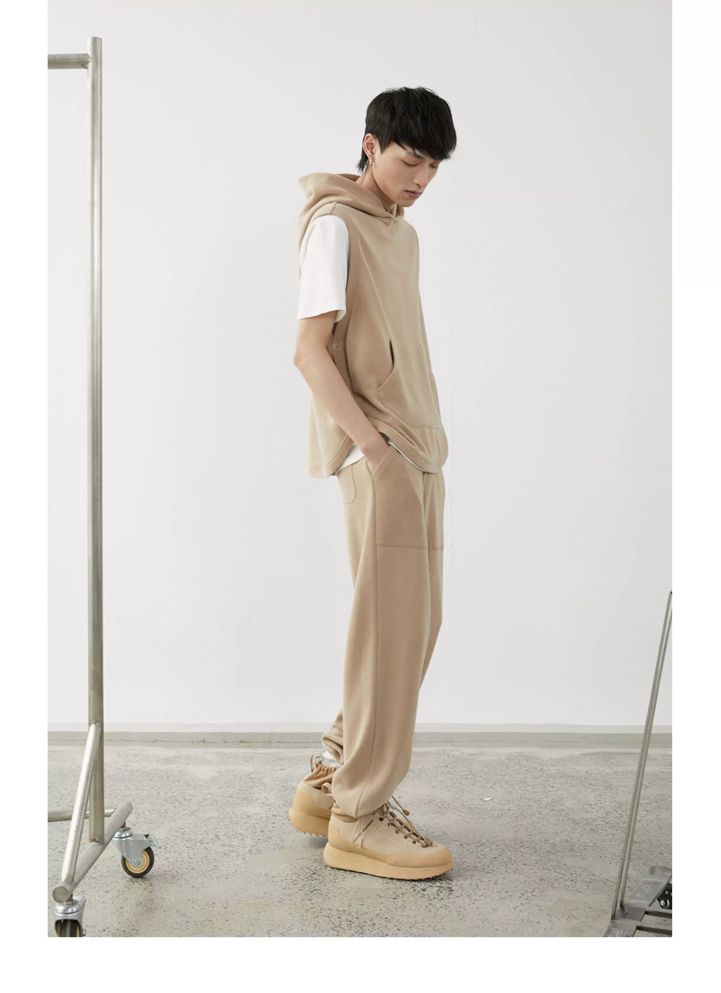 Stripe Plush Drawstring Track Pants