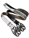 Vintage Punk Carved Rhinestone Leather Belt