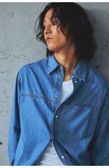 Okayama Washed Long-Staple Cotton Denim Shirt