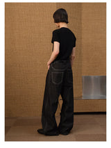 Slant Fly Flared Raw Denim Pants