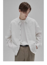 Basic Satin Slub Curved Hem Shirt