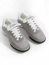 Gray Horsehair Platform Sneakers