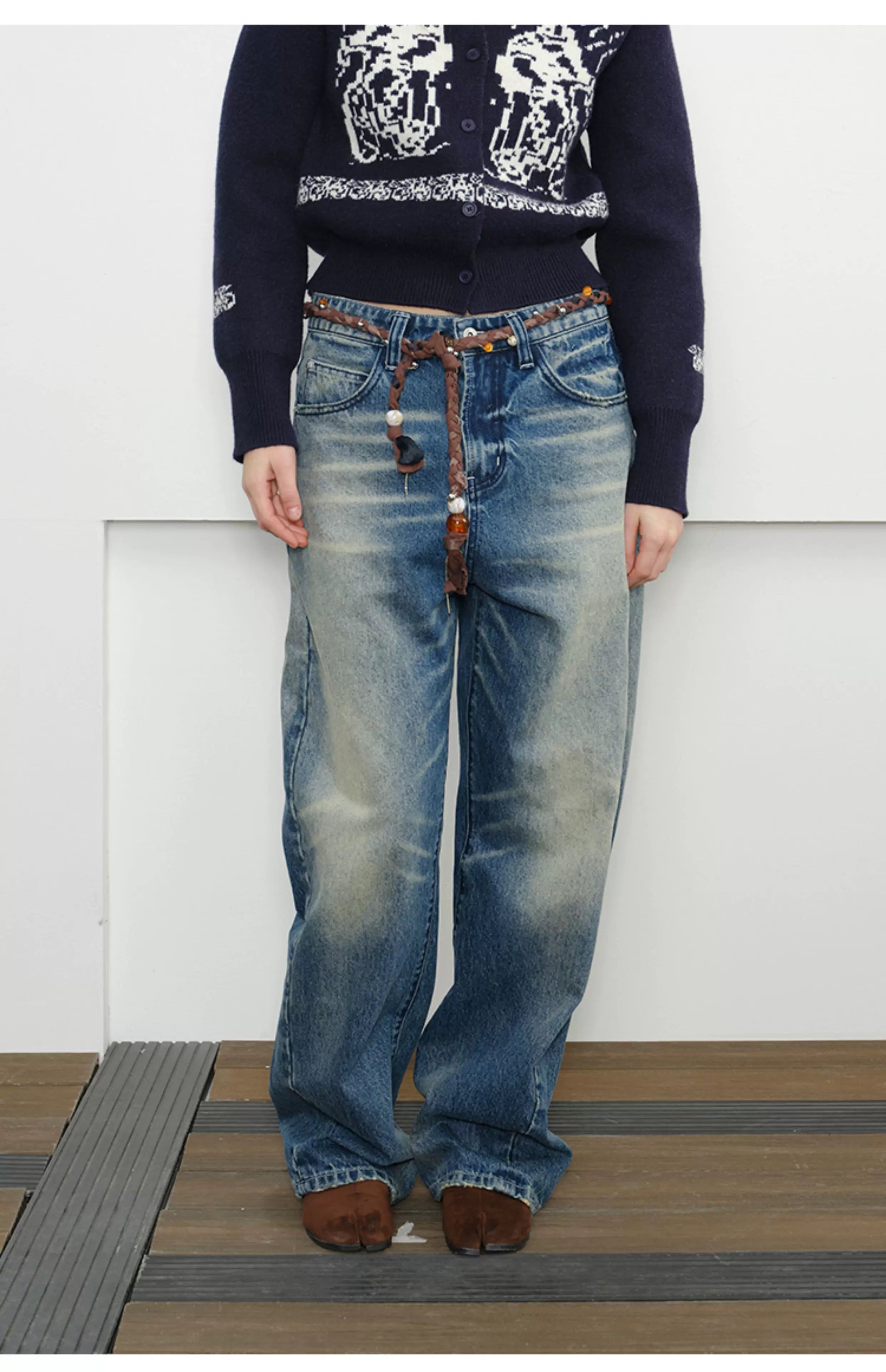 Men's Vintage Washed Loose Jeans