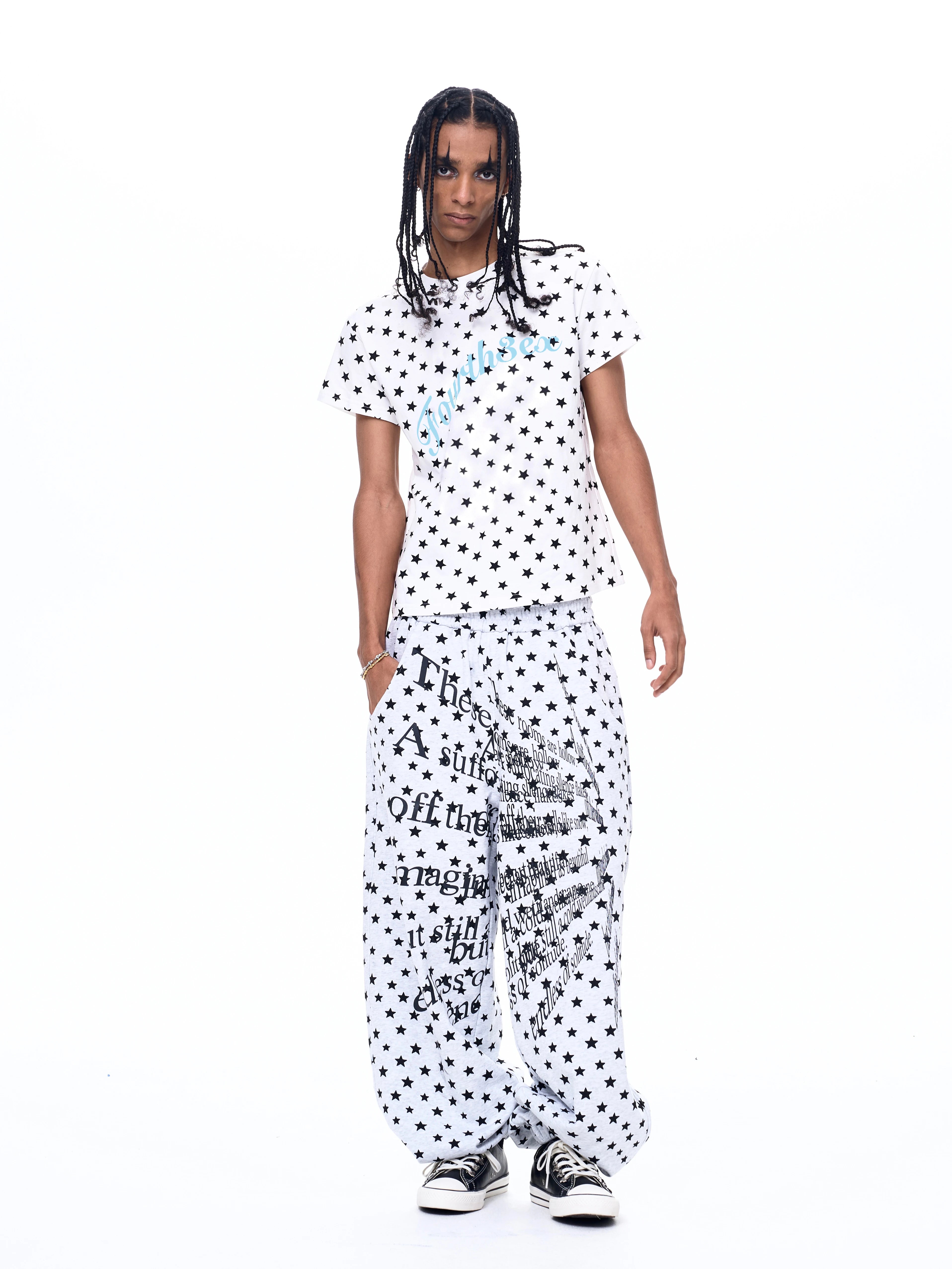Men's Star Polka Dot Print Joggers
