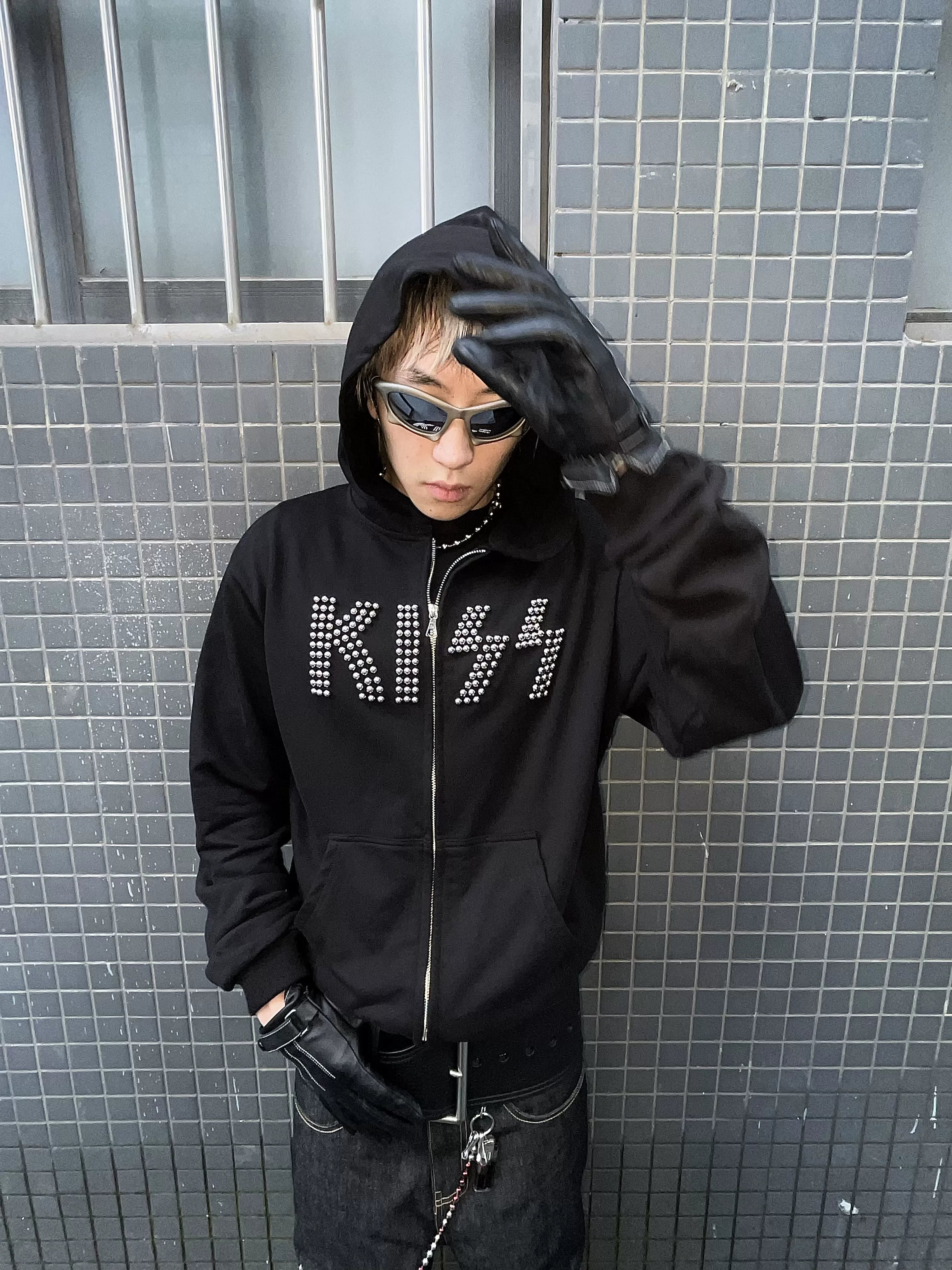 Slim Fit Beaded Heavyweight Hoodie