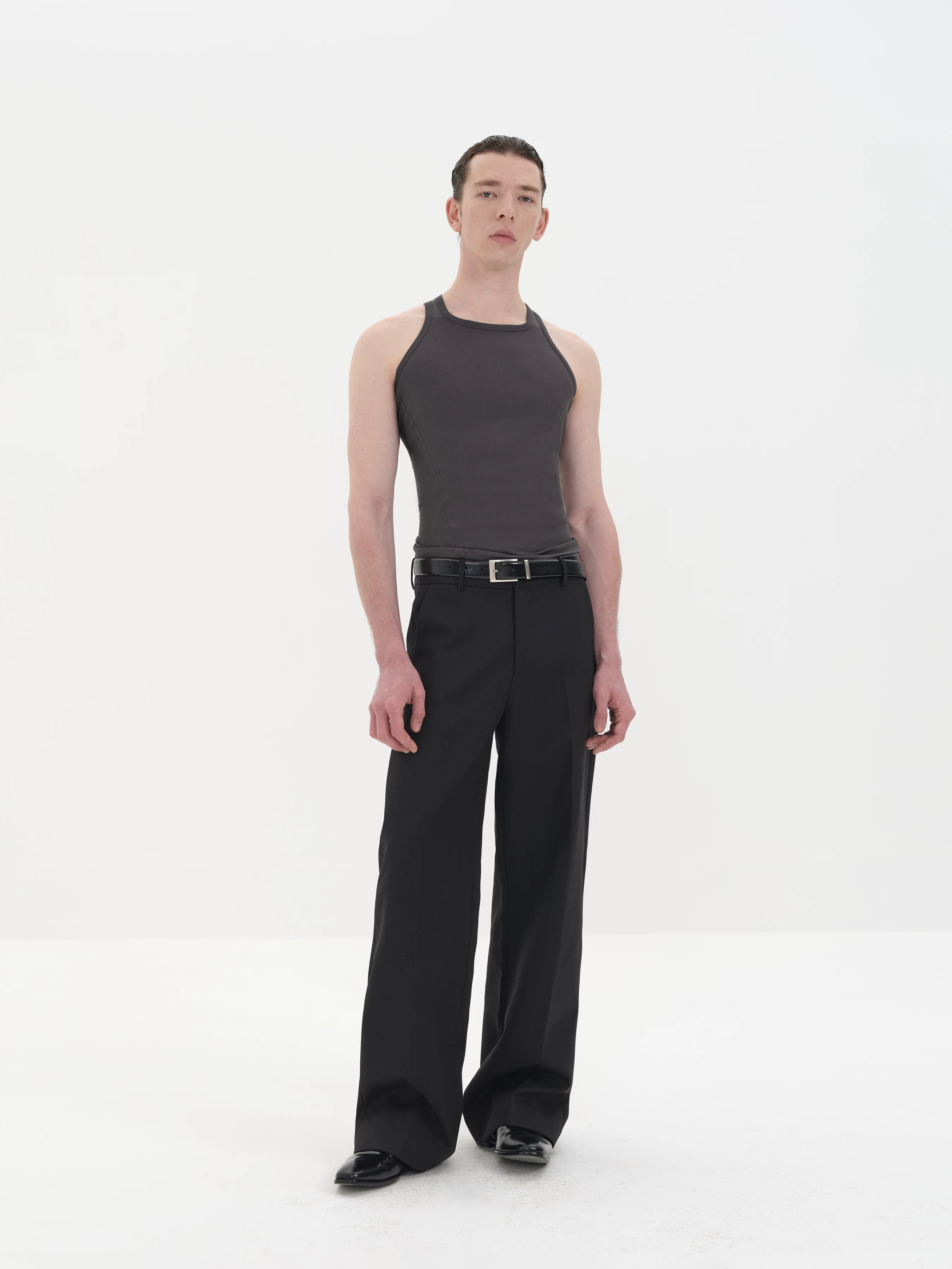 Wrinkle Free Straight Wool Dress Pants