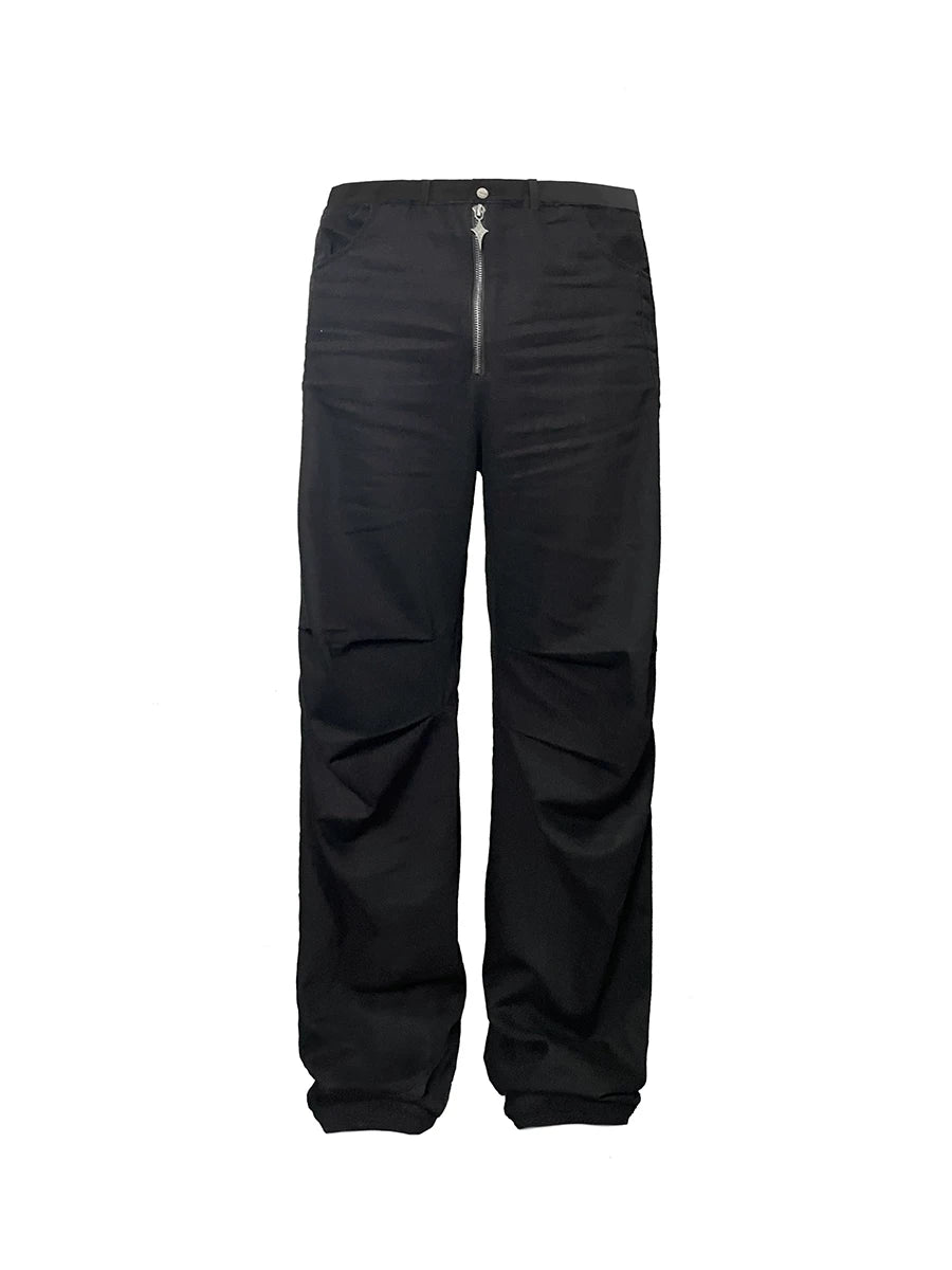 Black Denim Wide Flare Pants