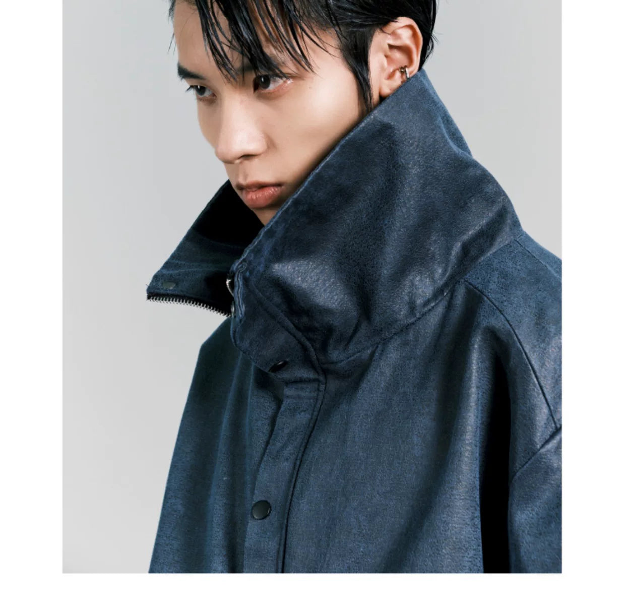 Y2K Cropped Stand Collar Jacket