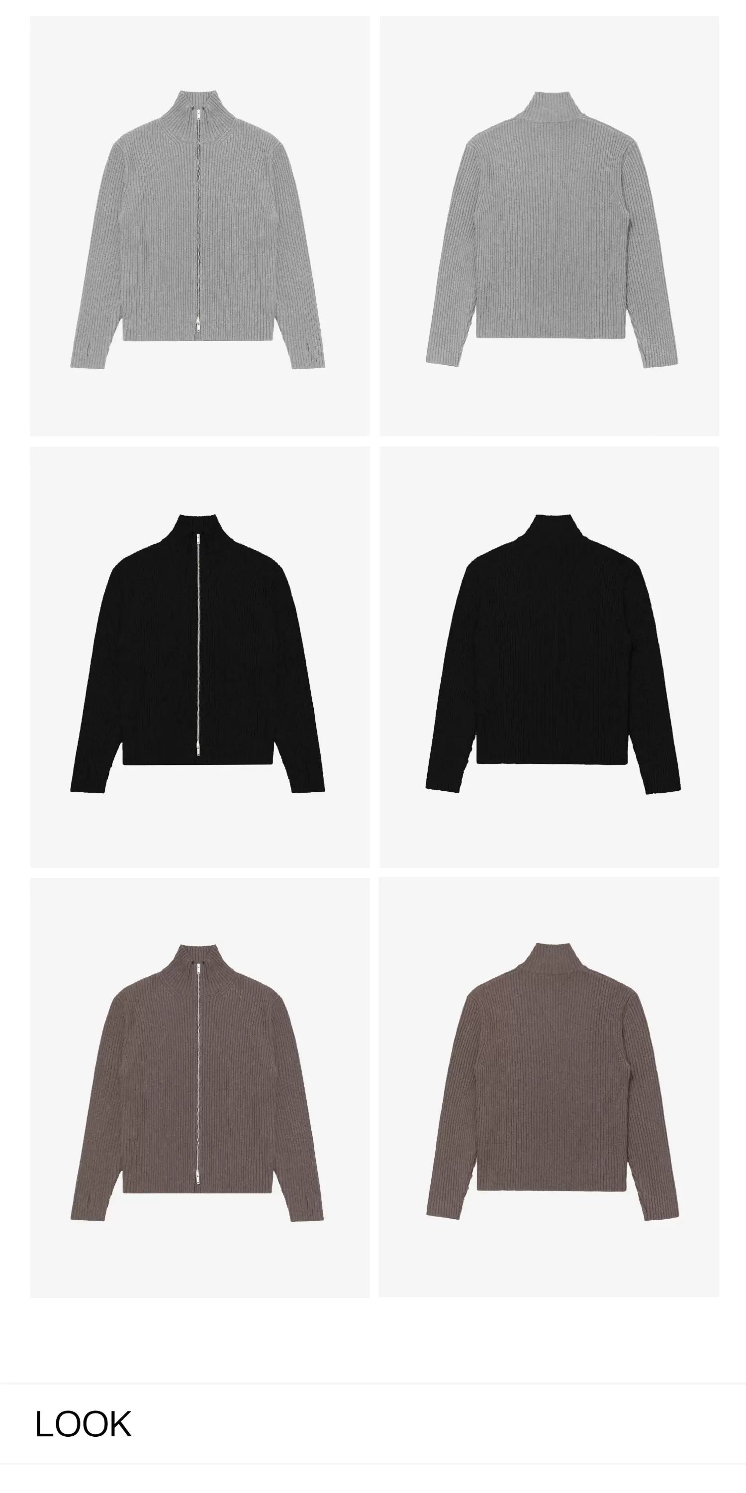 Double Zipper Thick Wool Knitted Jacket