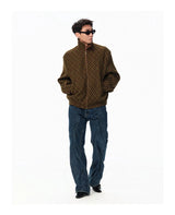 Patchwork Collar Plaid Coat