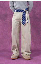 Black Sand Loose Multi-pocket Cargo Pants