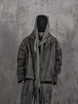 Distressed Patchwork Strapped Scavenger Jacket
