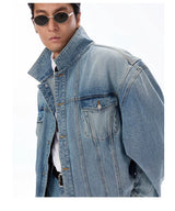 Structured Heavy Wash Denim Jacket