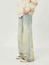 Men's Vintage Washed Loose Straight Jeans