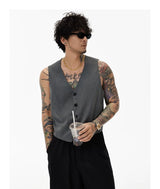 Vintage Sleeveless Grey Suit Vest