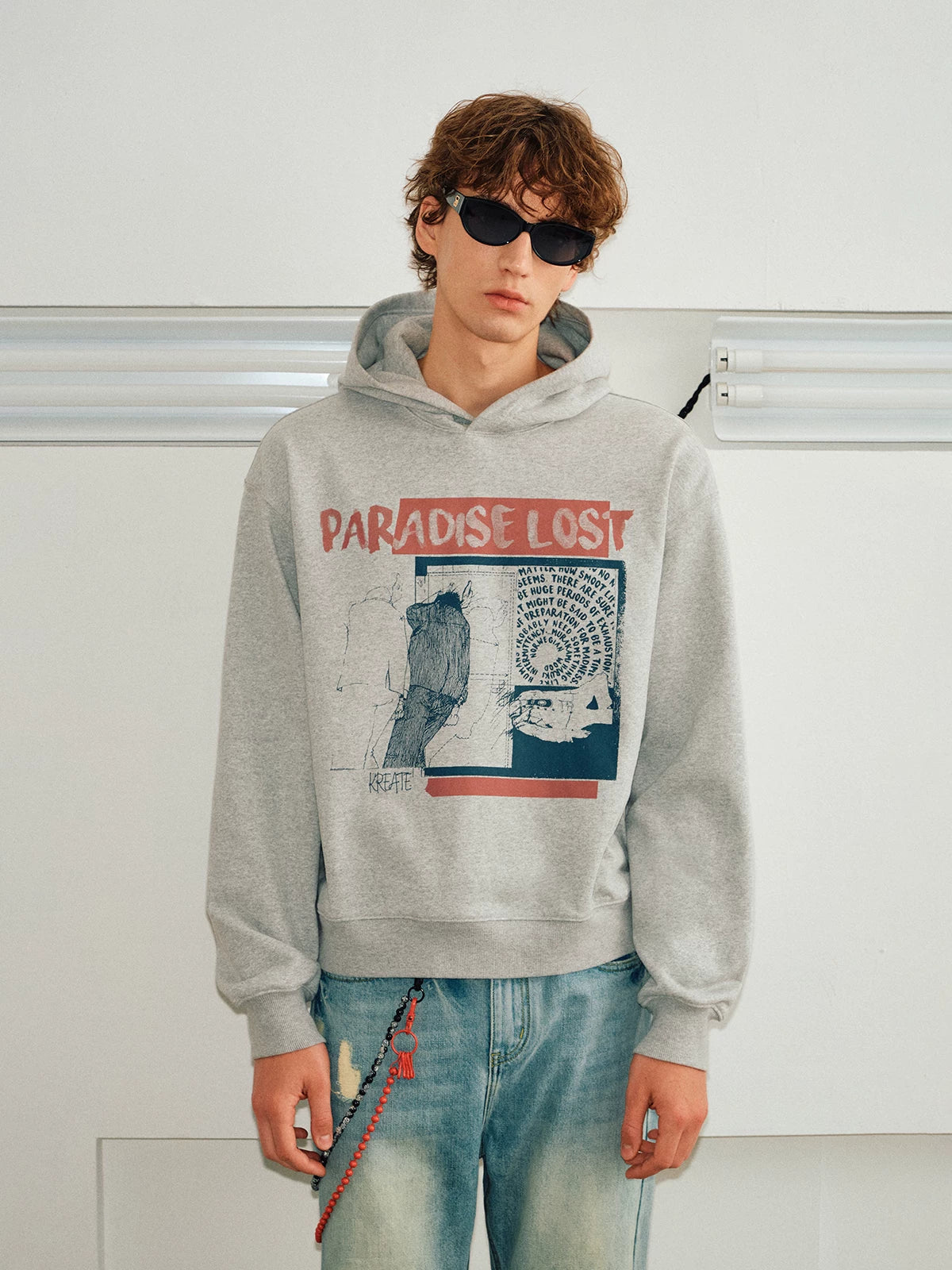 Unisex Boxy Color Block Print Hoodies