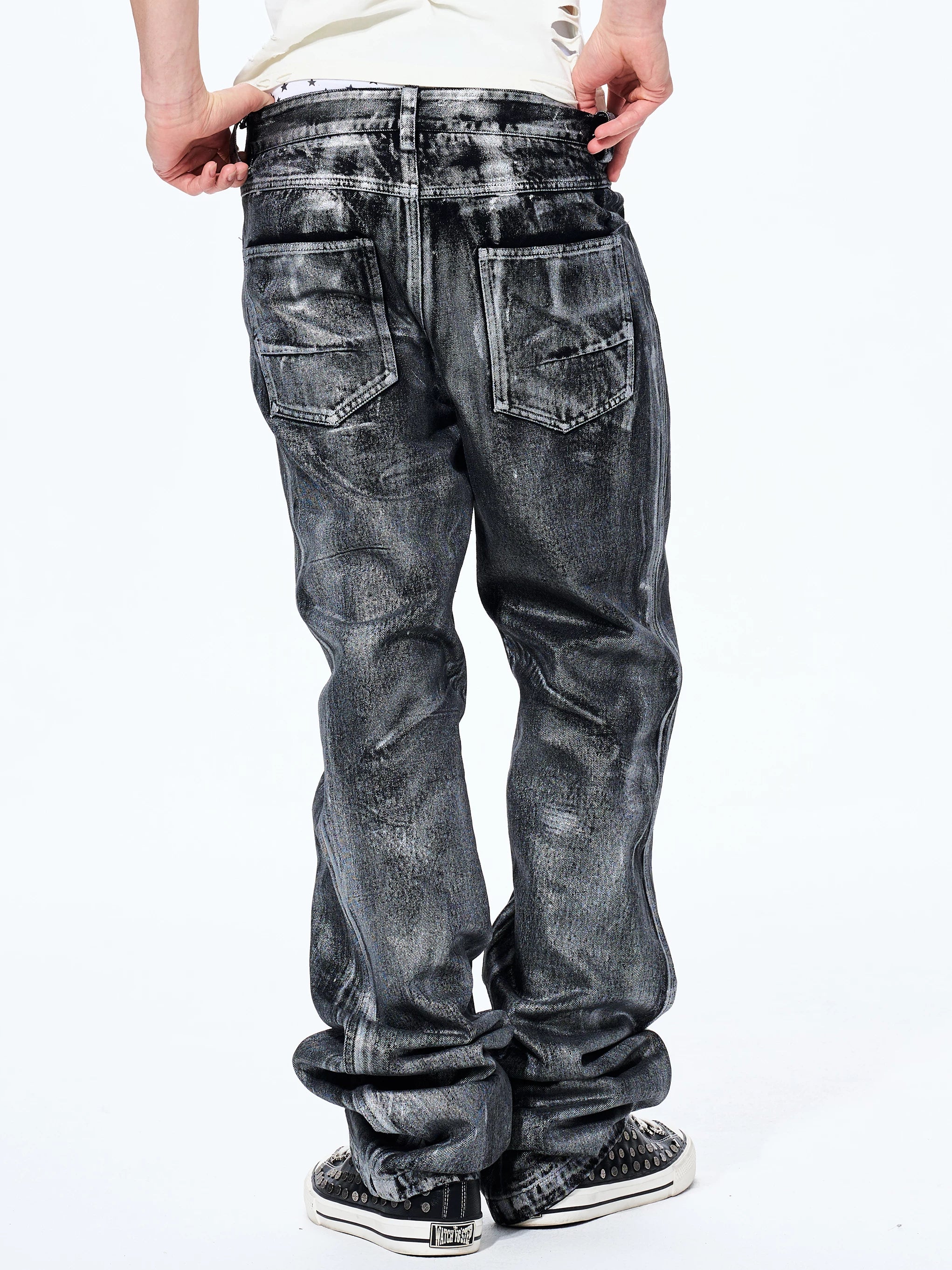 Men's Heavy Silver Straight Leg Jeans