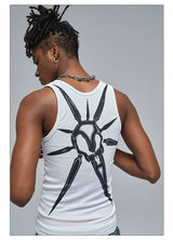 Skeleton Print Ribbed Tank Top