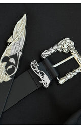 3D Rose Vine Embossed Leather Belt