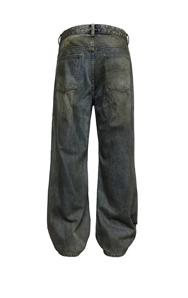 Distressed Cut Splatter Jeans