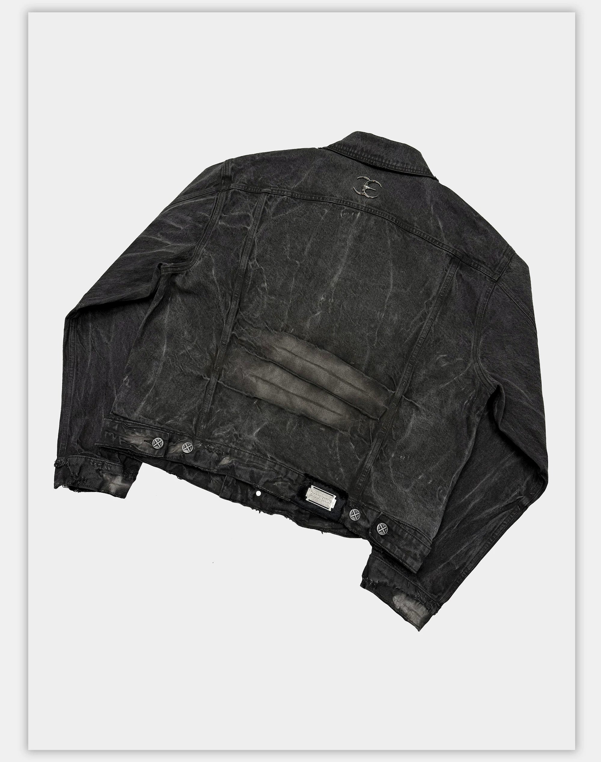 Loose Heavy Washed Distressed Denim Jacket
